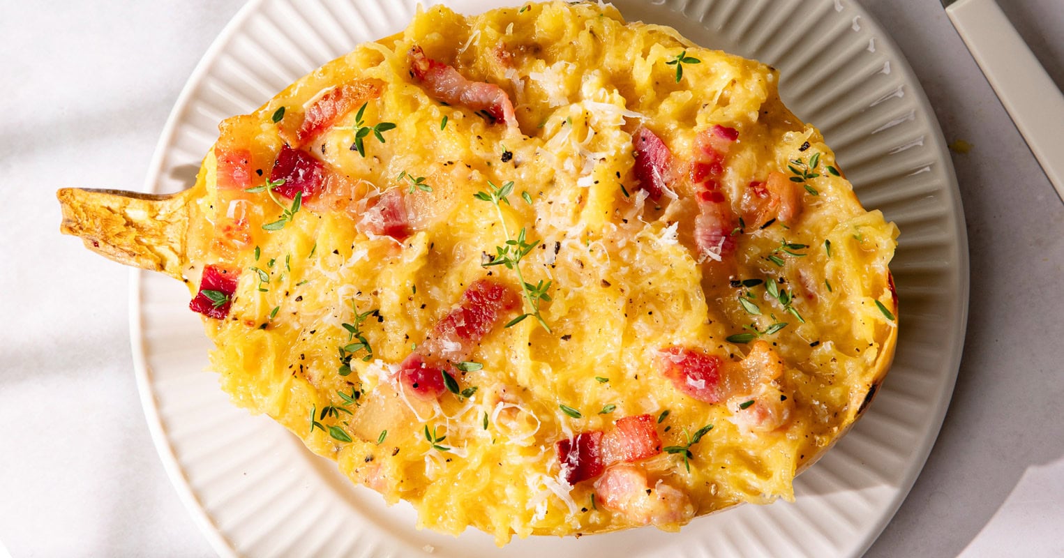 La courge spaghetti façon carbonara
