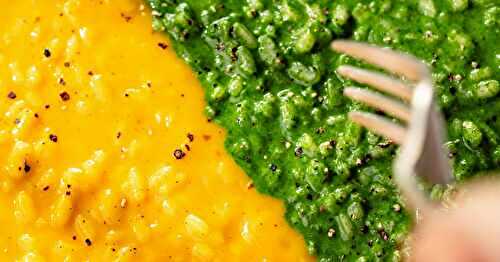 Le risotto bicolore courge & épinards