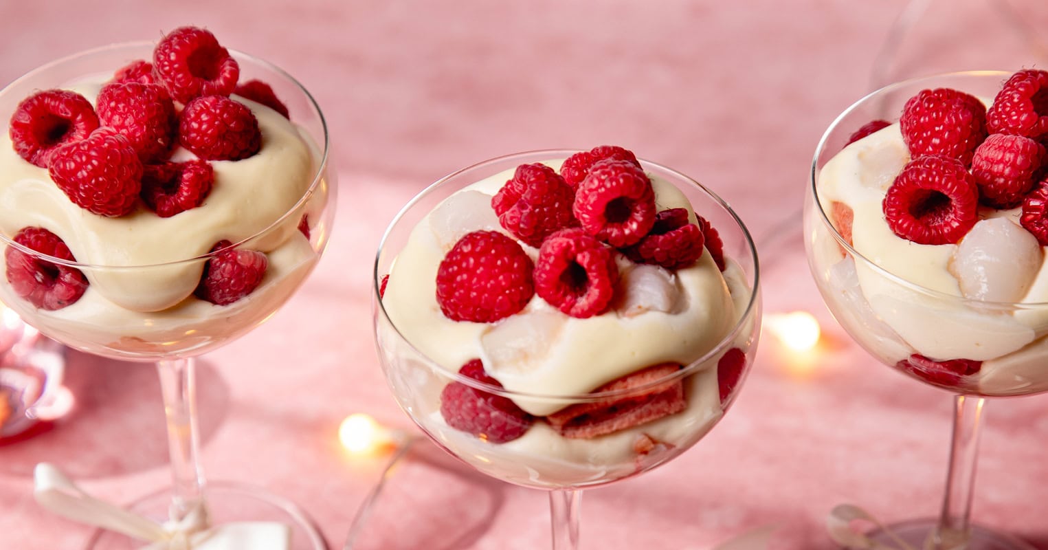 Le tiramisu framboises et litchis aux biscuits roses de Reims !