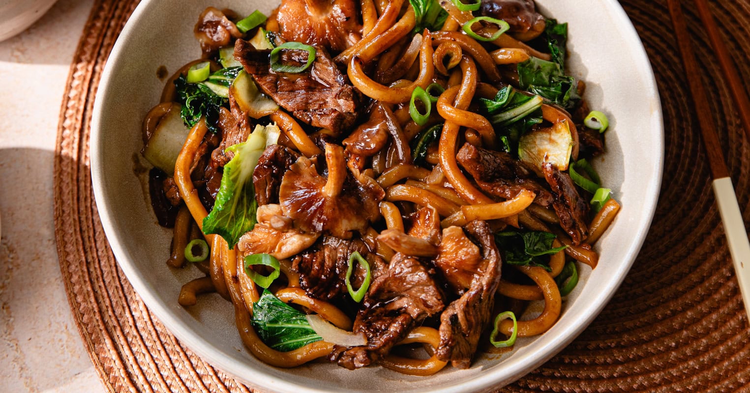Les yaki udon au bœuf