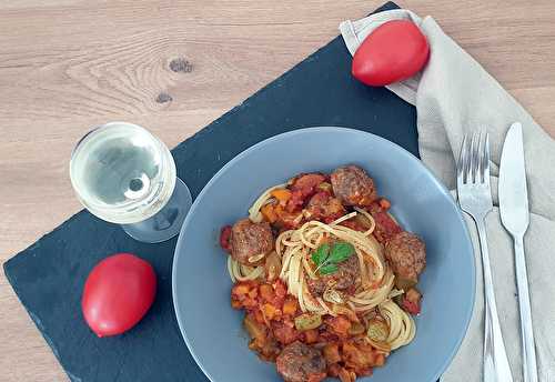 Boulettes sauce tomates et spaghetti