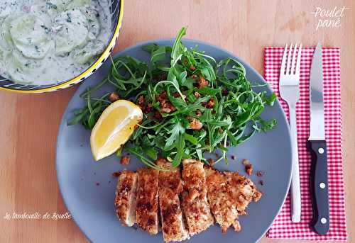 Poulet pané au pain complet et à l’ail