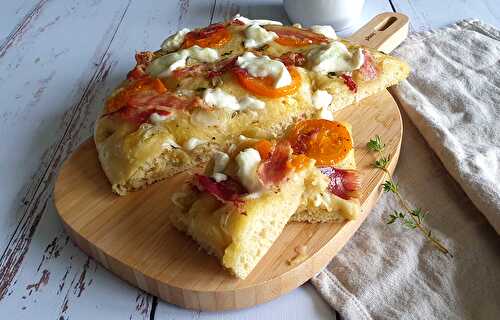 Foccacia moelleuse pancetta mozzarella