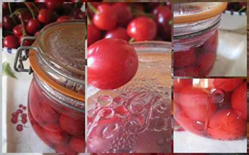 Bocaux de cerises au sirop léger