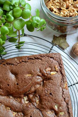 Brownie au beurre de cacahouète et noix sans beurre sans lait sans oeuf - végan