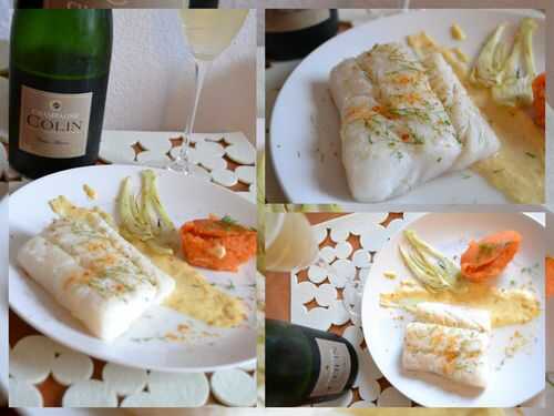 Cabillaud, sauce orange, fenouil, purée de patate douce - Champagne des Vignerons (une bouteille à gagner)