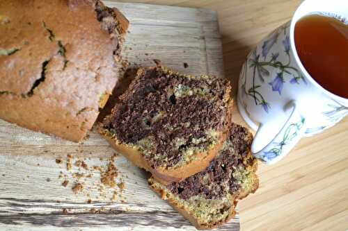 Cake marbré au chocolat et au thé Matcha