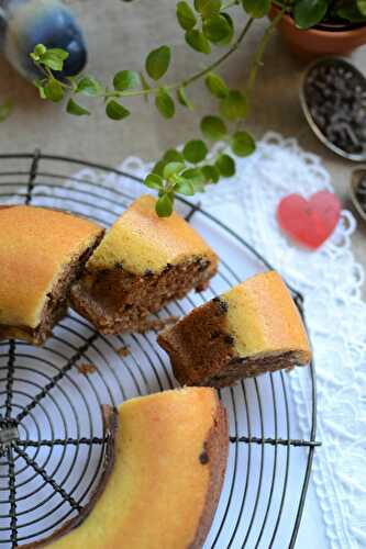 Cake marbré chocolat au lait pépites de chocolat