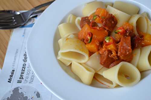 Calamarato à la courge butternut et chorizo