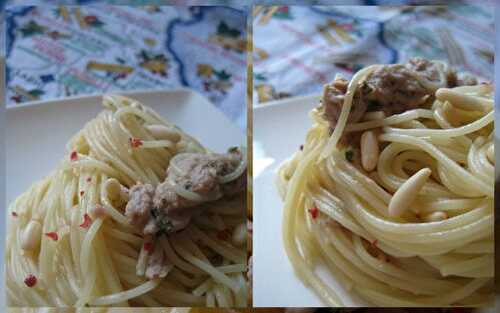 Capellini al tonno e pinoli