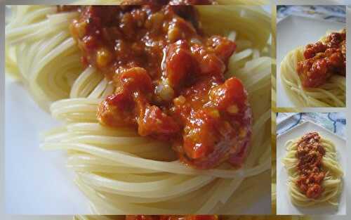 Capellini au pesto de poivrons et tomates séchées