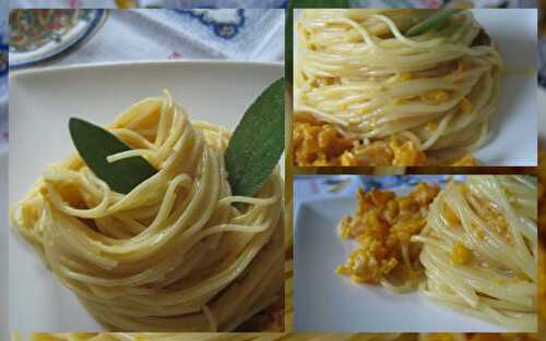 Capellini con crema di parmigiano e zucca