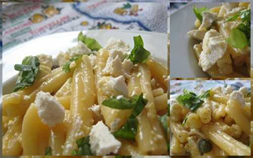 Casarecce alla carbonara di capperi con ricotta dura