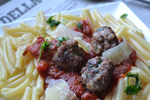 Caserecce aux boulettes de viande