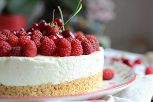 Cheesecake sans cuisson aux fruits rouges du jardin