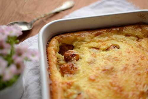 Clafoutis aux mirabelles et eau de fleur d'oranger sans gluten