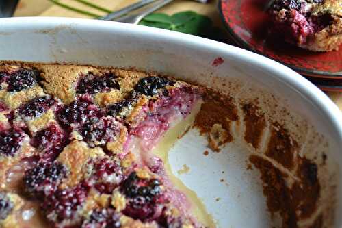 Clafoutis aux mûres et purée d'amande