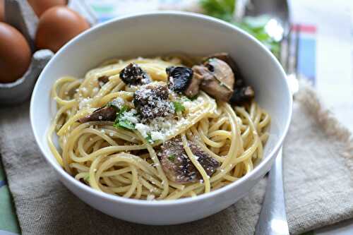 Comme des carbonara - champignons pâtes