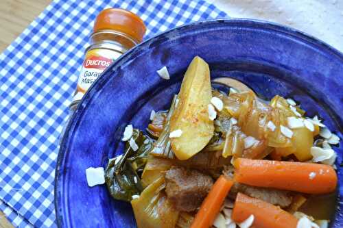 Comme un tajine de poireaux, carottes, pommes de terre et dinde