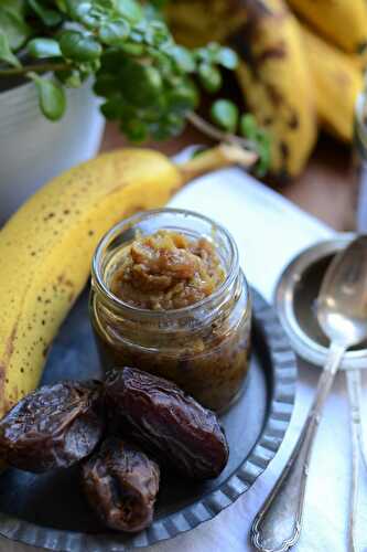 Confiture express de banane dattes et  Rhum