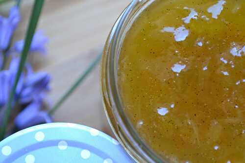 Confiture rhubarbe abricots secs et vanille