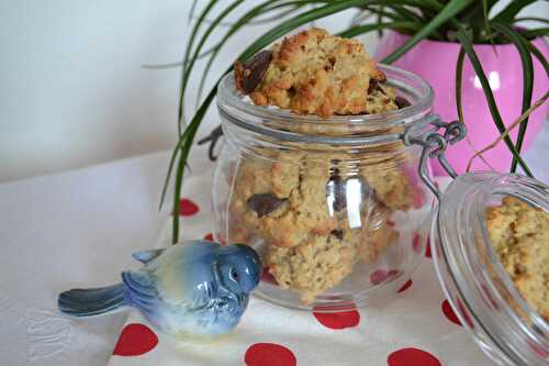 Cookies aux flocons d'avoine, chocolat et purée d'amande