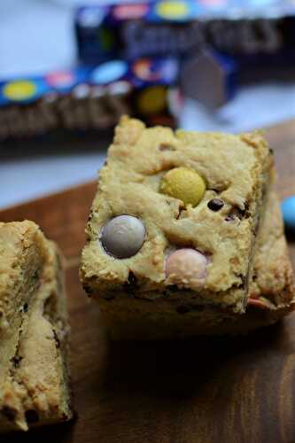 Cookies bars Smarties et chocolat