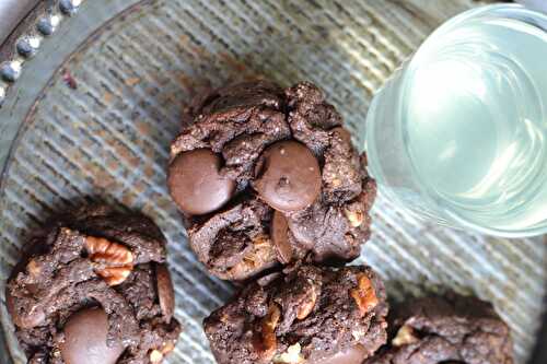 Cookies chocolat noix de Pécan fleur de sel sans oeuf