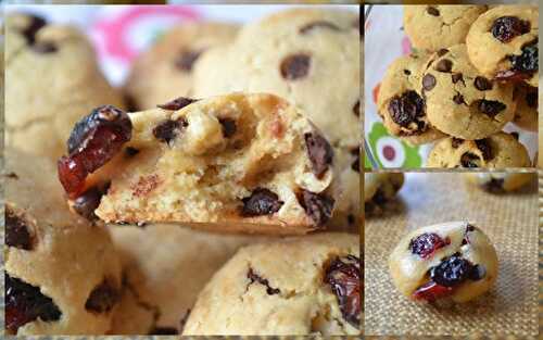 Cookies sans beurre au chocolat et cranberries