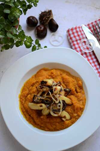 Crème de courge butternut et gnocchi à l'alsacienne