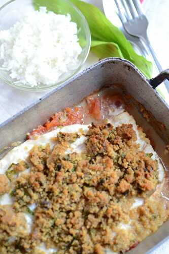 Crumble de poisson à l'ail des ours