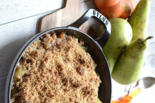 Crumble poires noisettes sans beurre