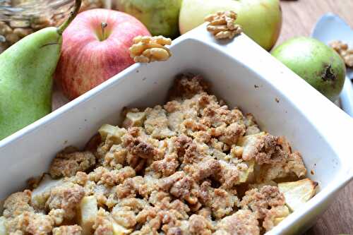 Crumble pommes poires noix