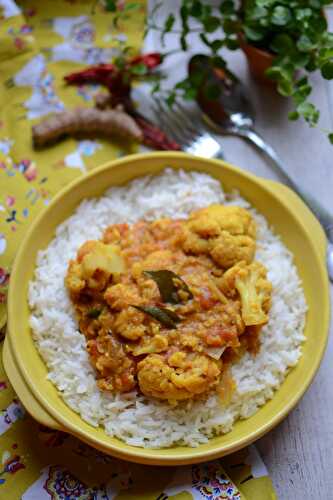 Curry chou fleur lentilles corail à ma façon végétarien