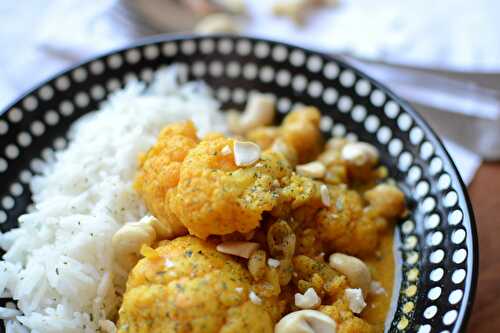 Curry de chou fleur et lait de coco