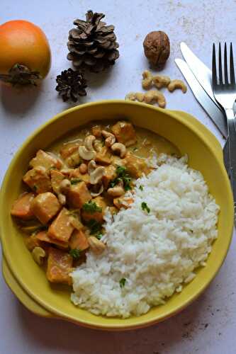 Curry  de courge butternut rôtie lait de coco végétarien