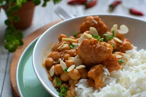 Curry pois chiche et chou fleur végétarien