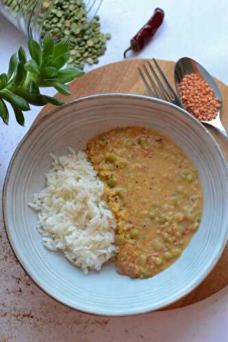 Dahl de lentilles corail et pois cassés