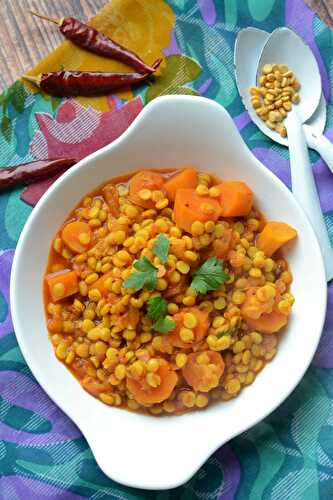 Dahl de pois chiches cassés et patate douce végétarien