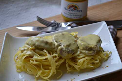 Filet mignon sauce crème et moutarde au curry