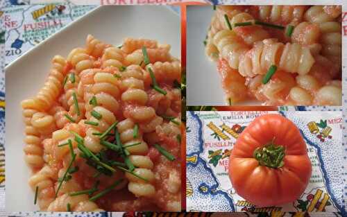 Fusilli bucati alla crema di pomodori