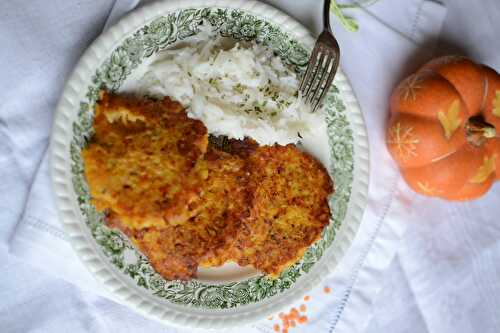 Galettes de courges et lentilles corail végétarien