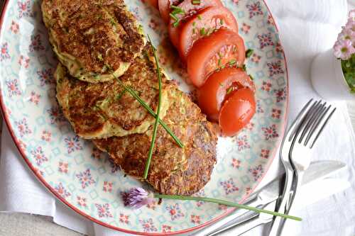 Galettes de flocons d'avoine courgette et fromage végétarien