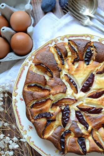 Gâteau au fromage blanc et quetsches