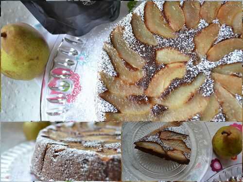 Gâteau renversé aux poires et au chocolat