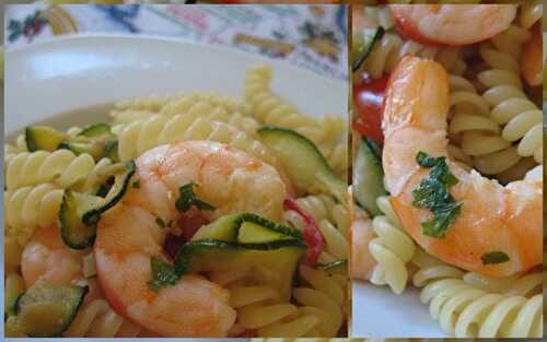 Girondole con zucchini e scampi