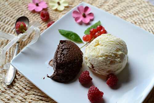 Glace à la menthe quenelle de mousse au chocolat Marie Morin