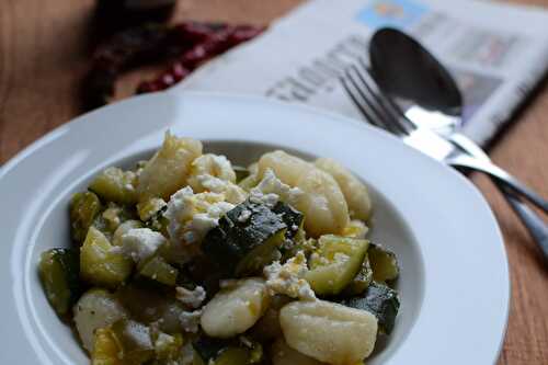 Gnocchi aux poivrons courgettes et fromage de brebis