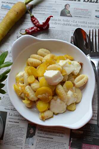 Gnocchi carottes et mozzarella végétarien