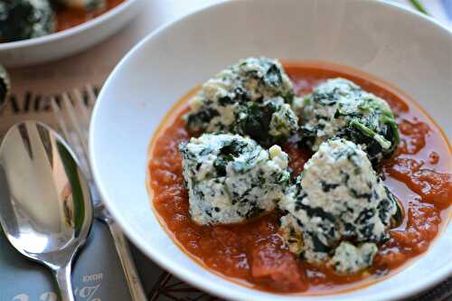 Gnudi spinaci ricotta - boulettes ricotta épinards